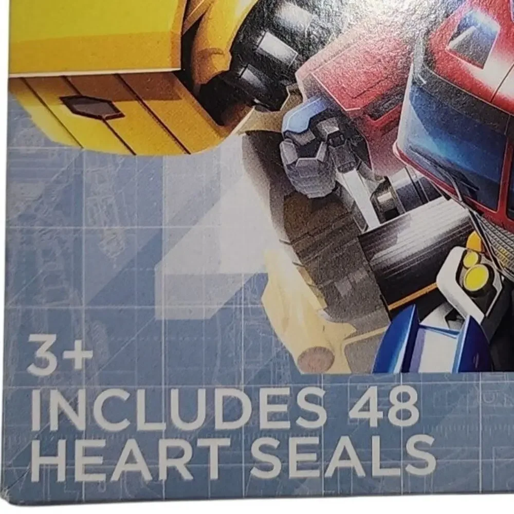 Transformers 26 Valentines Cards + 48 Heart Seals, Hasbro, Ages 3+, Great Crafts